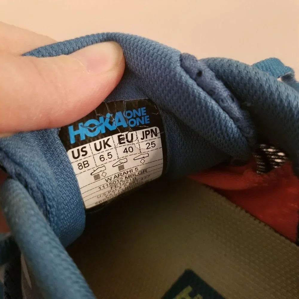 Hoka One One 8B Blue Tennis Shoe Athletic‎ Running ARAHI 5